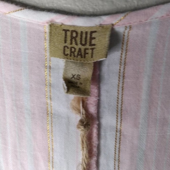 TRUE Craft Striped Tiered Ruffle Dress sz XS - Picture 3 of 8